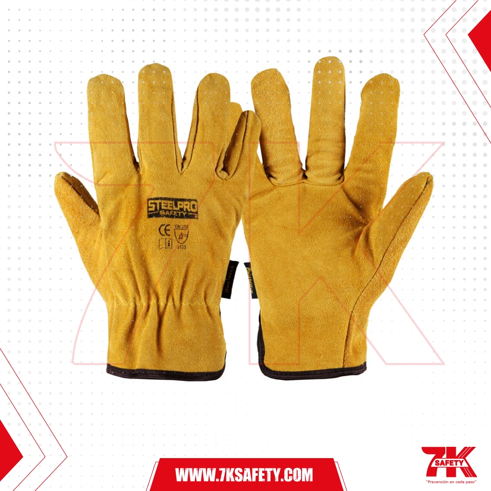 Guante Cuero Puño Corto Amarillo Steelpro 1 Guante Cuero Puño Corto Amarillo Steelpro