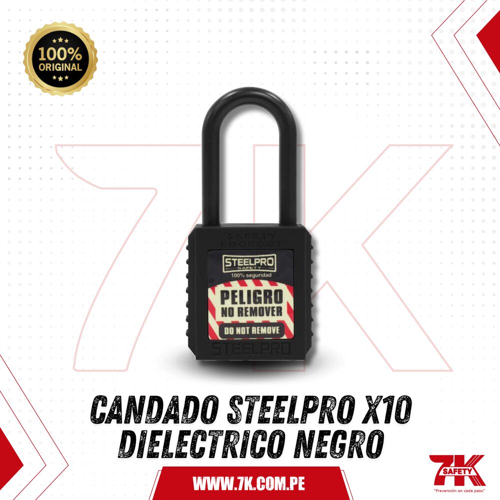 Candado Steelpro X10 Dielectrico Negro 1 CANDADO STEELPRO X10 DIELECTRICO NEGRO