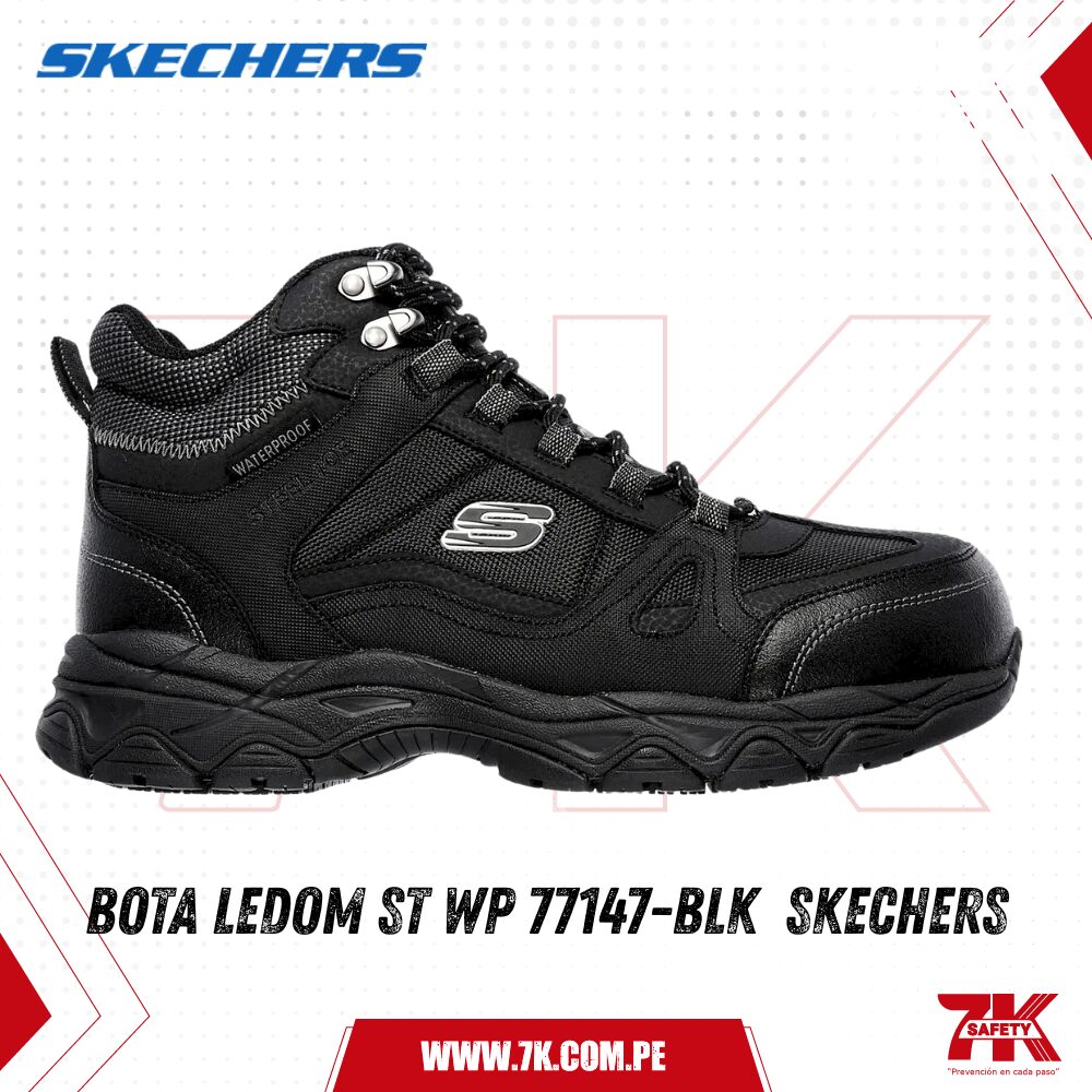 Bota de Seguridad Ledom ST WP 77147-BLK Hombre Skechers 1 BOTA DE SEGURIDAD LEDOM ST WP 77147-BLK HOMBRE SKECHERS