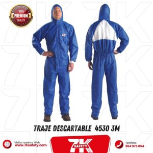 traje desechable 3M 4530 tipo 5 6 protección industrial