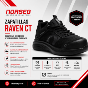 Zapatilla de Seguridad Norseg Raven CT Unisex para trabajos industriales
