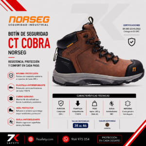 Zapato de Seguridad Cuero Norseg Cobra CT para trabajos industriales