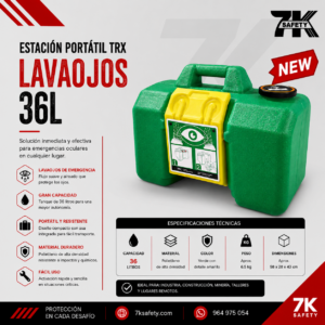 Estación Portátil Lavaojos TRX 36L para emergencias industriales