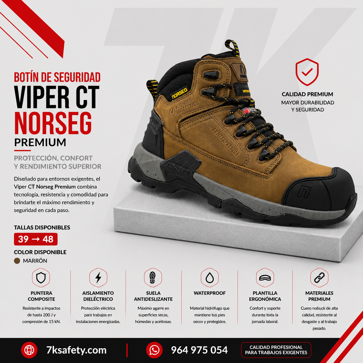 Botín de Seguridad Norseg Viper Premium 1 Botín de Seguridad Norseg Viper Premium para trabajos industriales