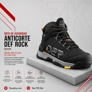 Bota de seguridad anticorte DEF Rock para trabajos industriales y forestales