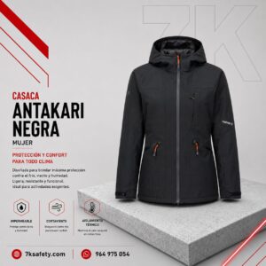 Casaca Hardwork Antakari Negra para mujer de uso industrial y corporativo