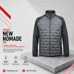 Casaca Hardwork New Nomade Gris para trabajo industrial y uso corporativo