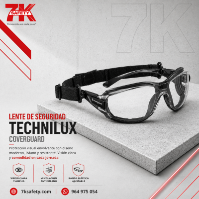 Lente de Seguridad TECHNILUX Coverguard para protección ocular industrial