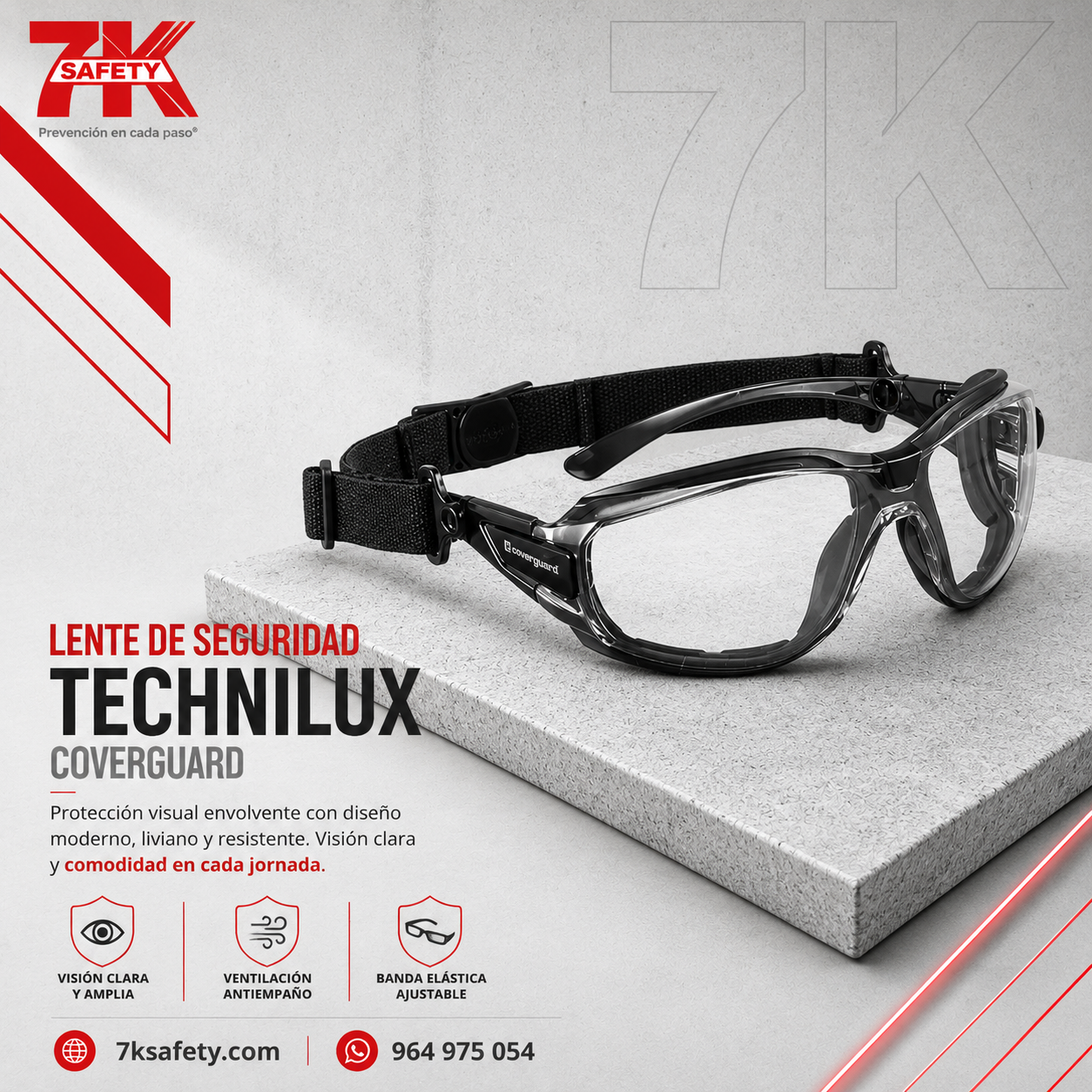 Lente de Seguridad TECHNILUX Coverguard 1 Lente de Seguridad TECHNILUX Coverguard para protección ocular industrial