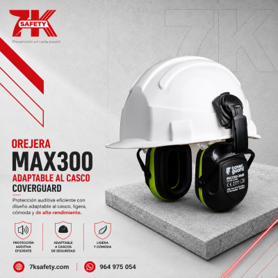 Orejera MAX300 Adaptable al Casco Coverguard para protección auditiva industrial