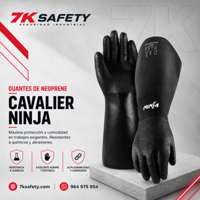 Guante de Neopreno Cavalier Ninja Multi-Tech para protección química