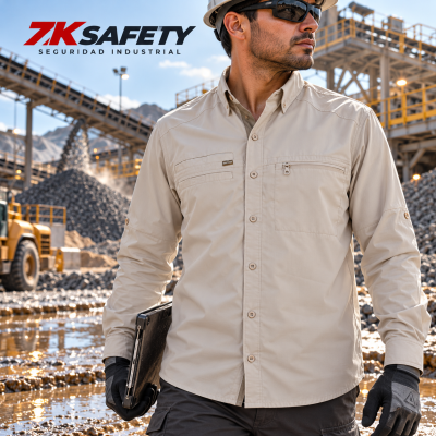 Camisa HW Arizona hombre beige Hardwork de manga larga con protección solar UV50+